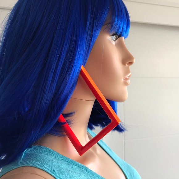 Neon square Clip earrings - Picture 16 of 16